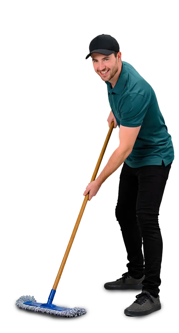 Shining Services professional cleaner with mop